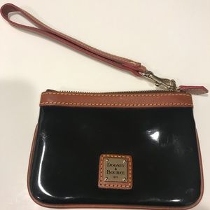 Dooney and Bourke black patent leather wristlet